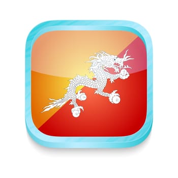 Smart phone button with Bhutan flag