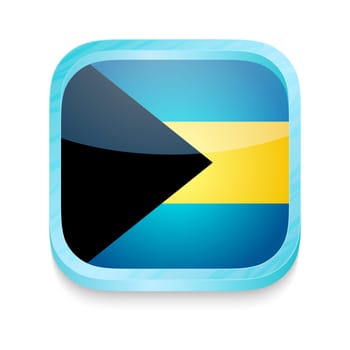 Smart phone button with Bahamas flag