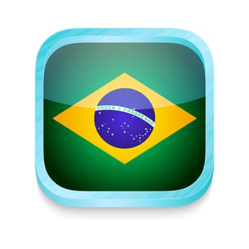 Smart phone button with Brazil flag
