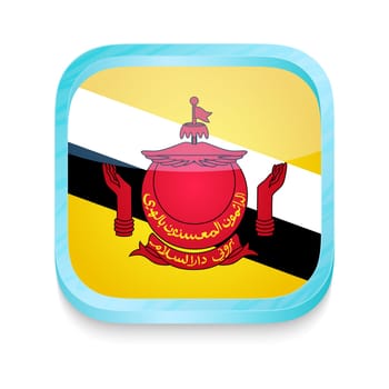 Smart phone button with Brunei flag