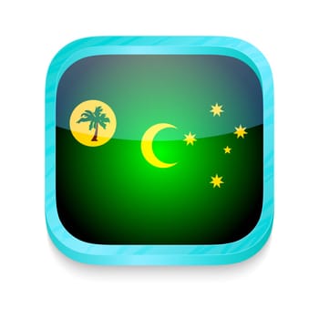 Smart phone button with Cocos Island flag