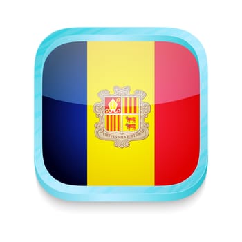 Smart phone button with Andorra flag