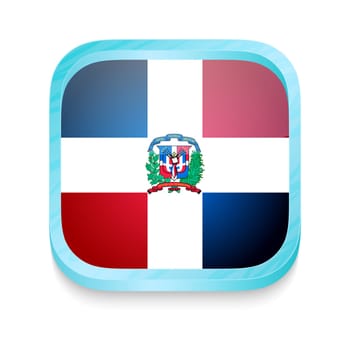 Smart phone button with Dominican Republic flag