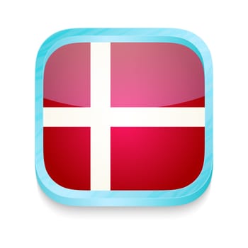 Smart phone button with Denmark flag