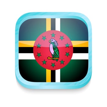 Smart phone button with Dominica flag