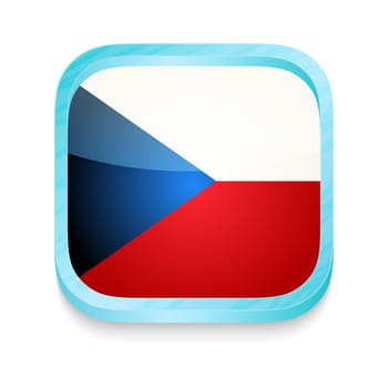 Smart phone button with Czech Republic flag