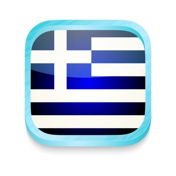 Smart phone button with Greece flag