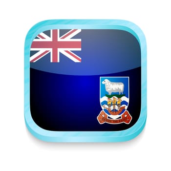 Smart phone button with Falkland Islands flag