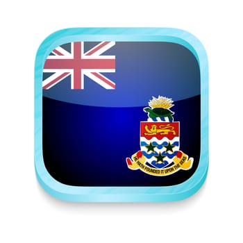 Smart phone button with Cayman Islands flag