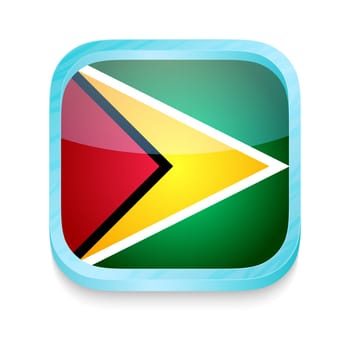 Smart phone button with Guyana flag