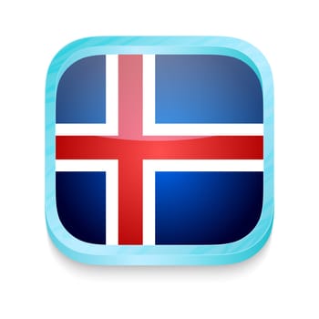Smart phone button with Iceland flag
