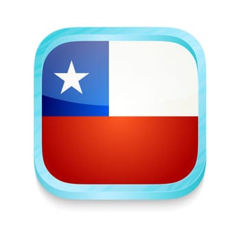 Smart phone button with Chile flag
