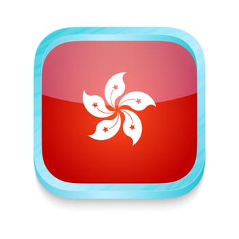 Smart phone button with Hong Kong flag