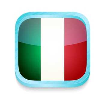 Smart phone button with Italy flag