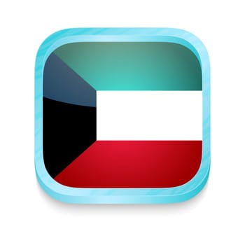 Smart phone button with Kuwait flag