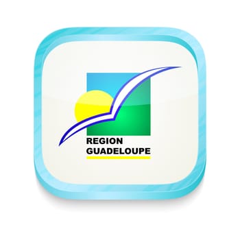 Smart phone button with Region Guadeloupe flag