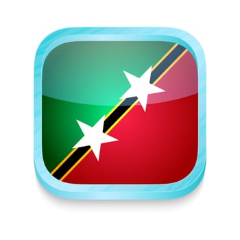 Smart phone button with Saint Kitts and Nevis flag