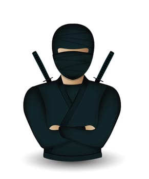 Ninja warrior avatar on white background