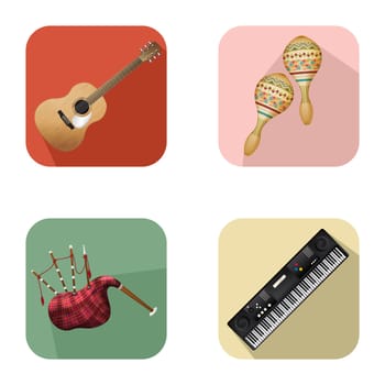 Music and party icon set 5 over white background