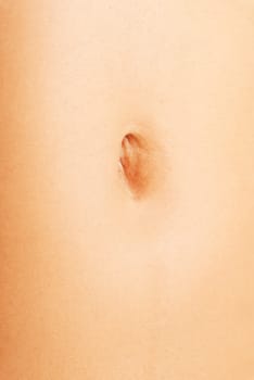 Closeup - navel of the stomach of woman - belly button