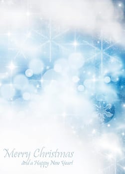 Light abstract Christmas background with white snowflakes