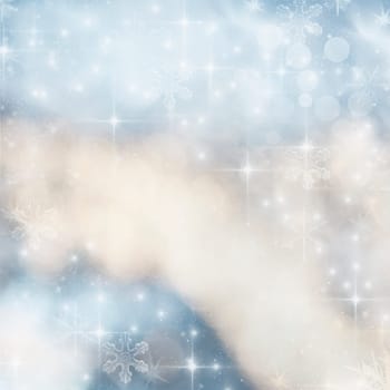 Light abstract Christmas background with white snowflakes