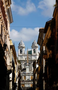 View of Piazza di Spagna (Spain Square) located in Rome, Italy.