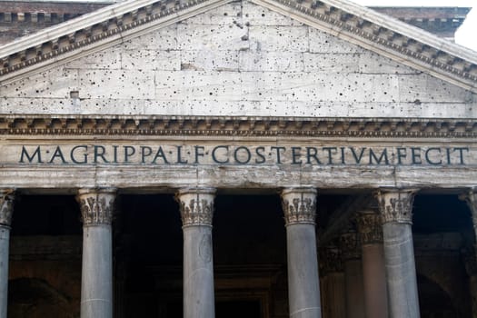 View of the Pantheon located in Rome, Italy.