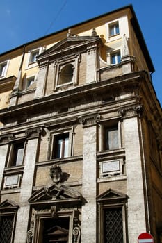 General view of the architecture of Rome buildings in Italy.