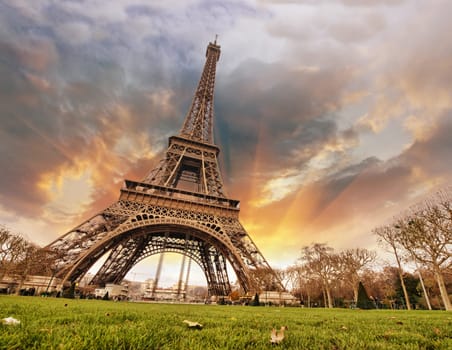 Beautiful colors of Eiffel Tower and Sky of Paris