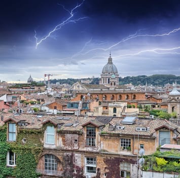 Beautiful panorama of Rome Homes and Landmarks.
