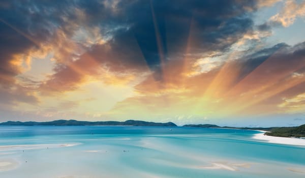 Wonderful colors of Whitsunday Islands on winter season, Australia.