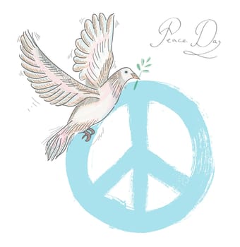 Hand drawn peace day composition
