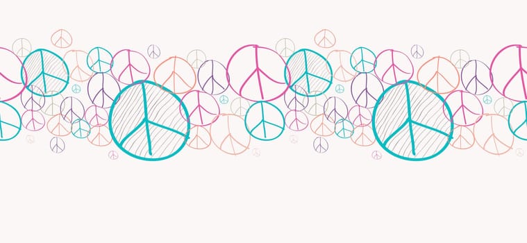 Sketch style peace symbols seamless pattern background. EPS10 Vector file organized in layers for easy editing.