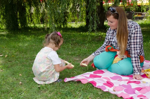 mother and child in play