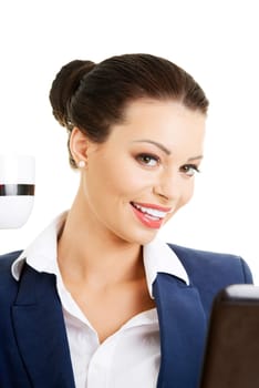 Pretty manager woman , isoalted on white