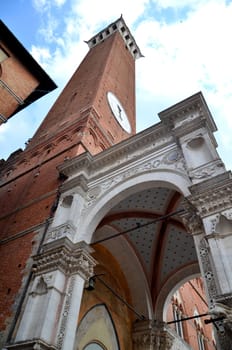 Majestic Palazzo Pubblico on Piazza del Campo in Siena, Tuscany, Italy