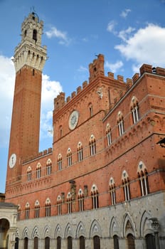 Majestic Palazzo Pubblico on Piazza del Campo in Siena, Tuscany, Italy