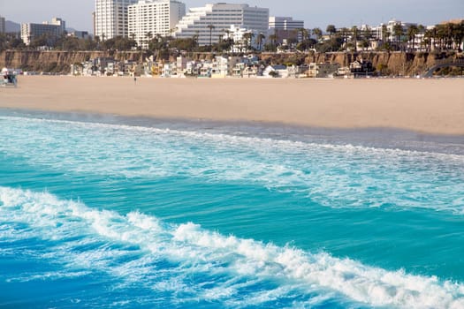 Santa Monica beach view from pier in California USA