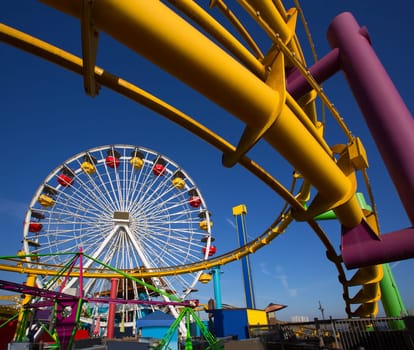 Santa Moica pier Ferris Wheel in California USA