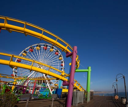Santa Moica pier Ferris Wheel in California USA