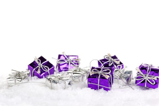 Gifts purple and grey