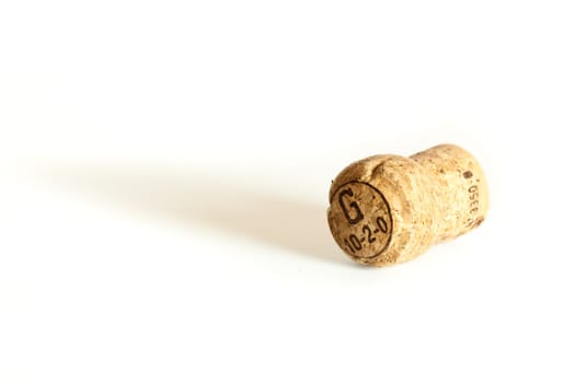 Champagne cork isolated on white background