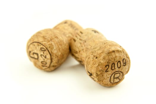 Champagne cork isolated on white background