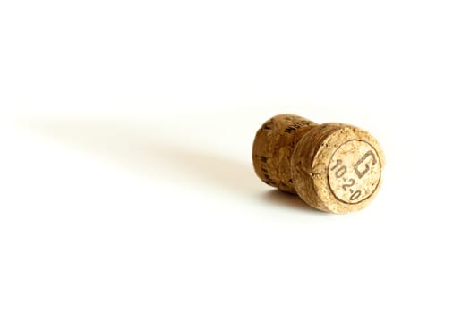 Champagne cork isolated on white background