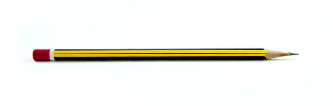 Wooden pencil isolated on white background