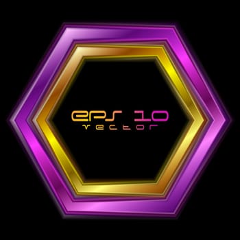 Bright hexagon abstract shape. Vector logo eps 10