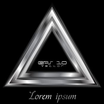 Abstract silver triangle shape. Vector logo eps 10