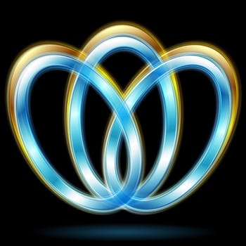 Bright blue and orange abstract shape. Vector logo eps 10