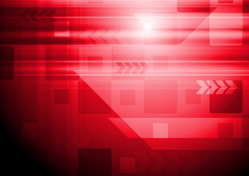 Bright red technology design with arrows. Vector backdrop eps 10
